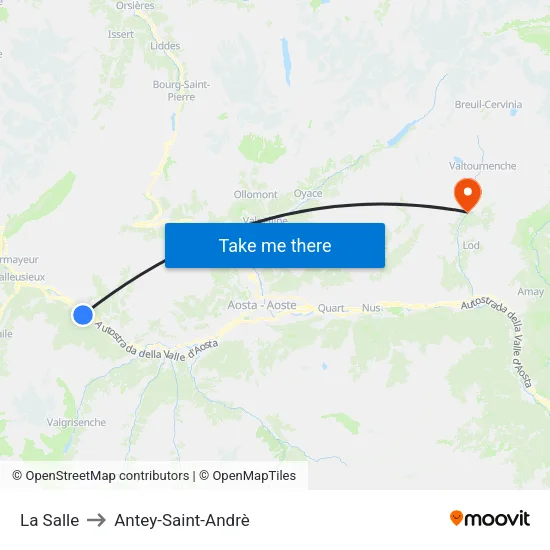 La Salle to Antey-Saint-Andrè map