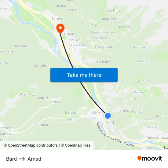 Bard to Arnad map