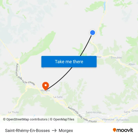 Saint-Rhémy-En-Bosses to Morgex map
