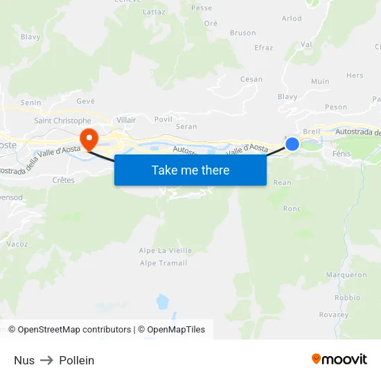 Nus to Pollein map