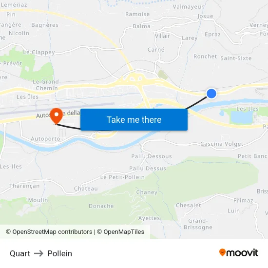 Quart to Pollein map