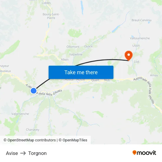 Avise to Torgnon map