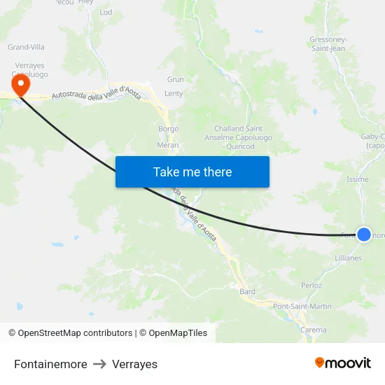 Fontainemore to Verrayes map