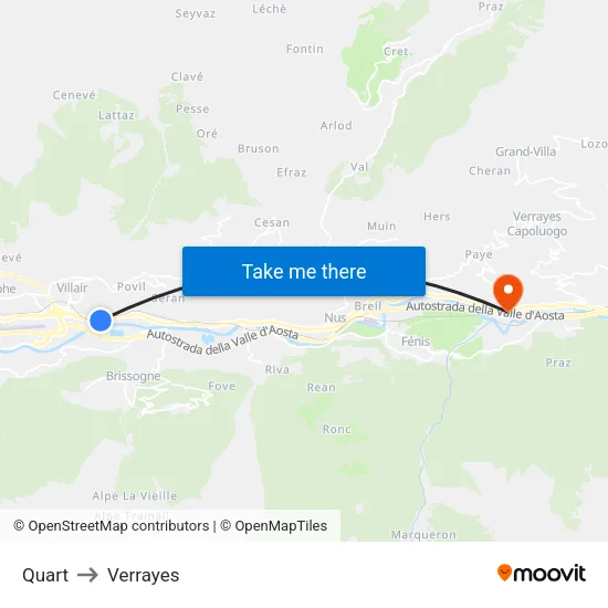 Quart to Verrayes map