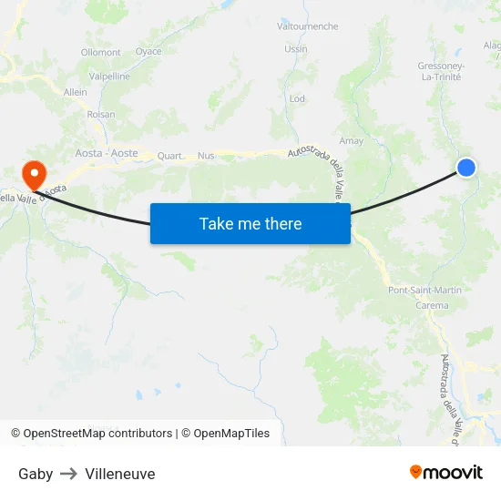 Gaby to Villeneuve map