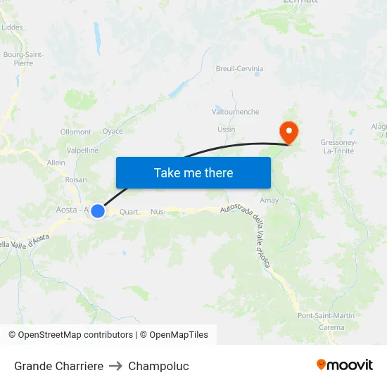 Grande Charriere to Champoluc map
