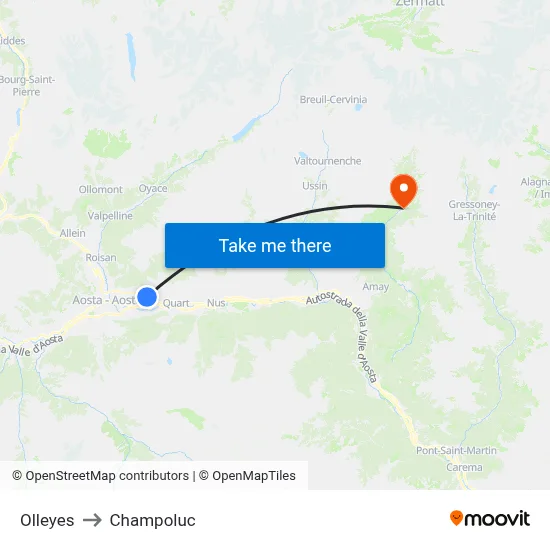 Olleyes to Champoluc map