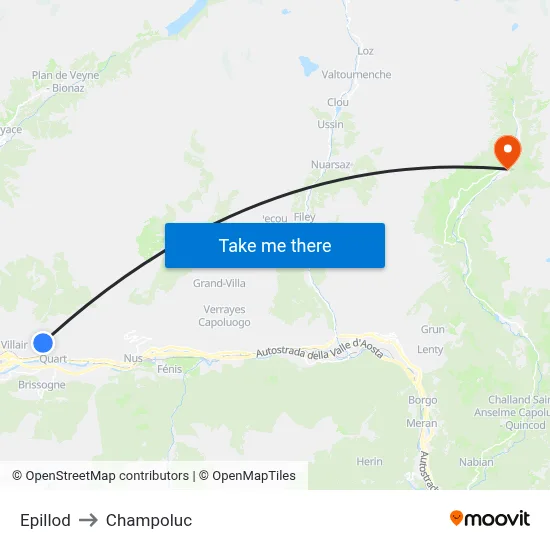 Epillod to Champoluc map