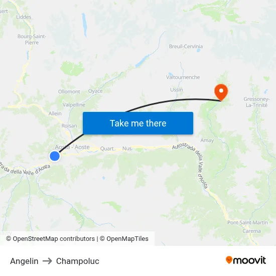 Angelin to Champoluc map