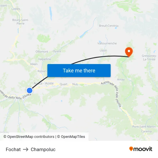 Fochat to Champoluc map