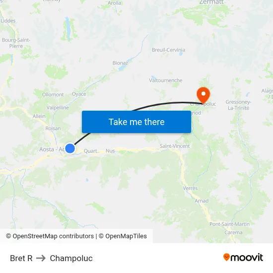Bret R to Champoluc map