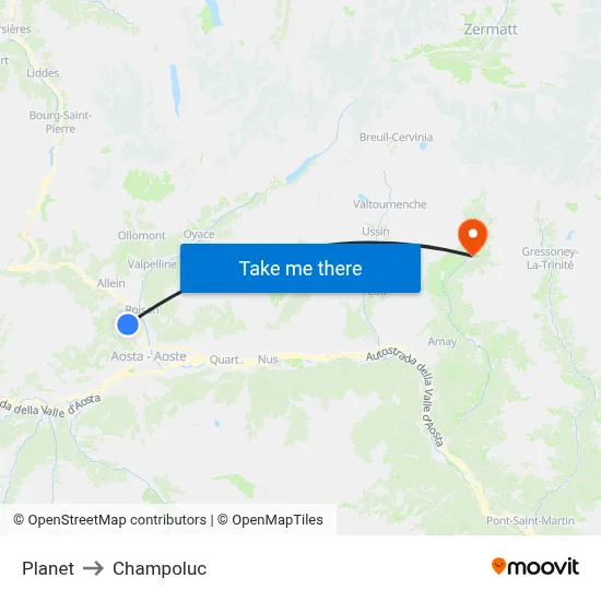 Planet to Champoluc map