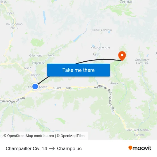 Champailler Civ. 14 to Champoluc map