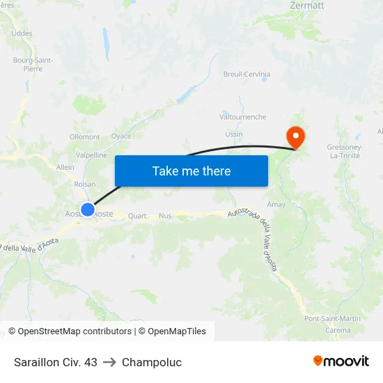 Saraillon No. 43 to Champoluc map