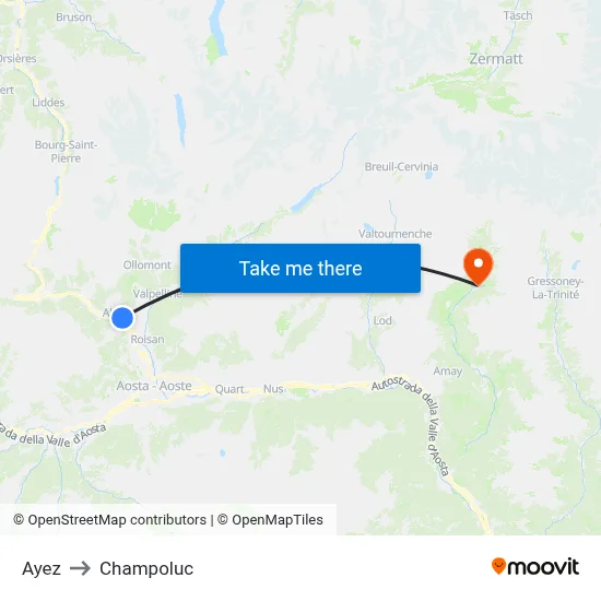 Ayez to Champoluc map