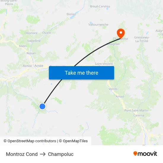 Montroz Cond to Champoluc map
