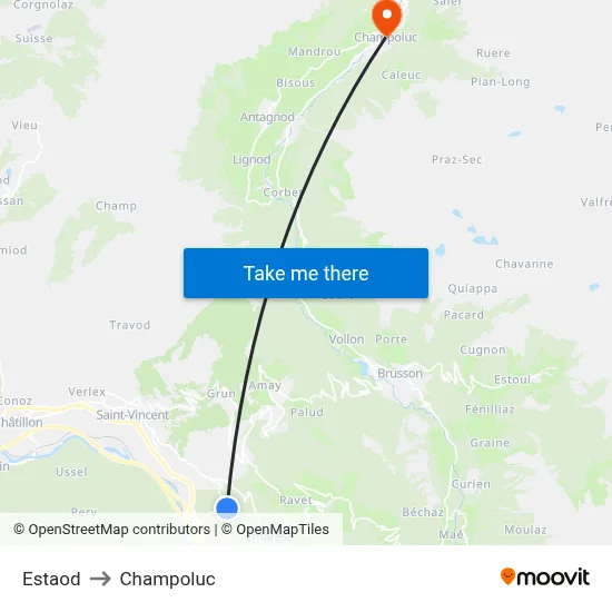 Estaod to Champoluc map