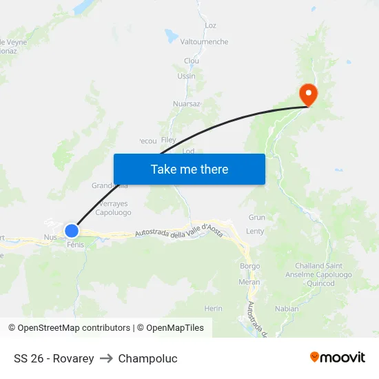 SS 26 - Rovarey to Champoluc map