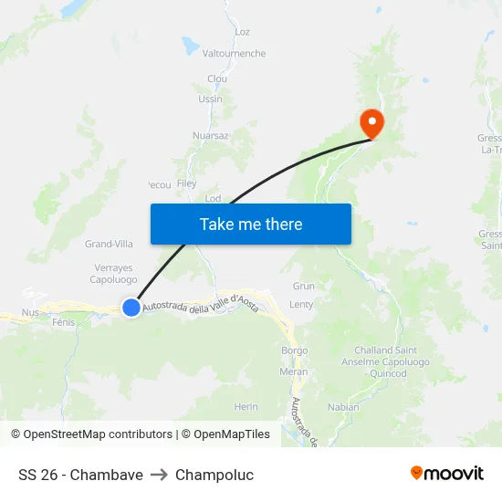 SS 26 - Chambave to Champoluc map