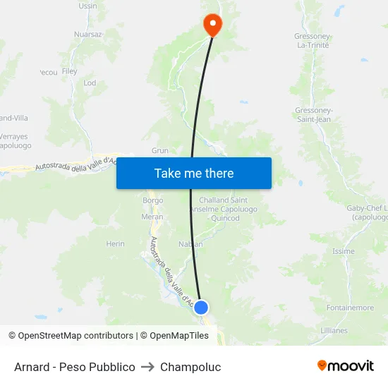 Arnard - Public Weighbridge to Champoluc map