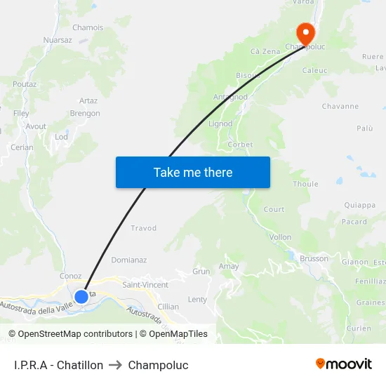 I.P.R.A - Chatillon to Champoluc map
