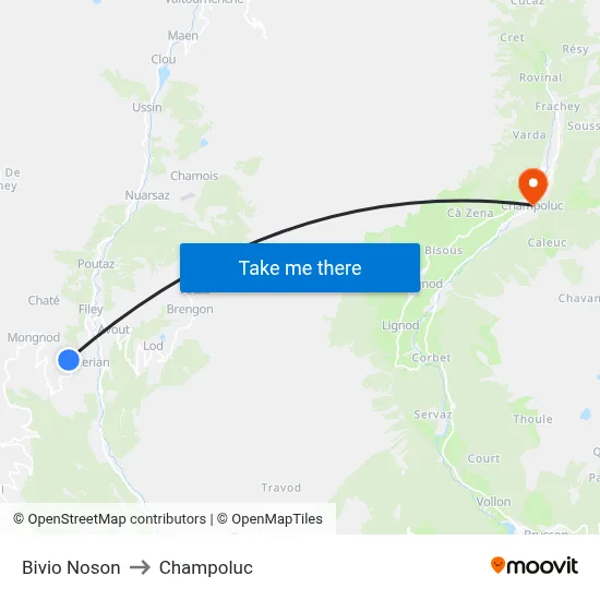 Noson Junction to Champoluc map