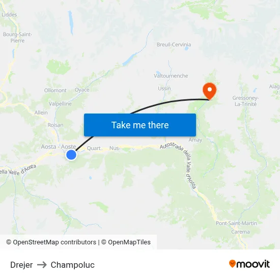 Drejer to Champoluc map