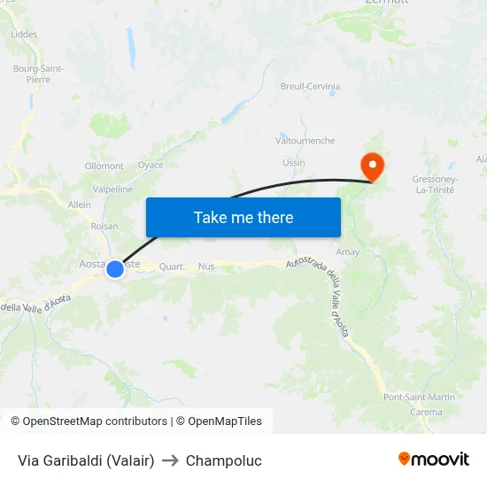 Garibaldi Street (Valair) to Champoluc map