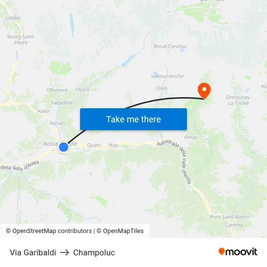 Garibaldi Street to Champoluc map