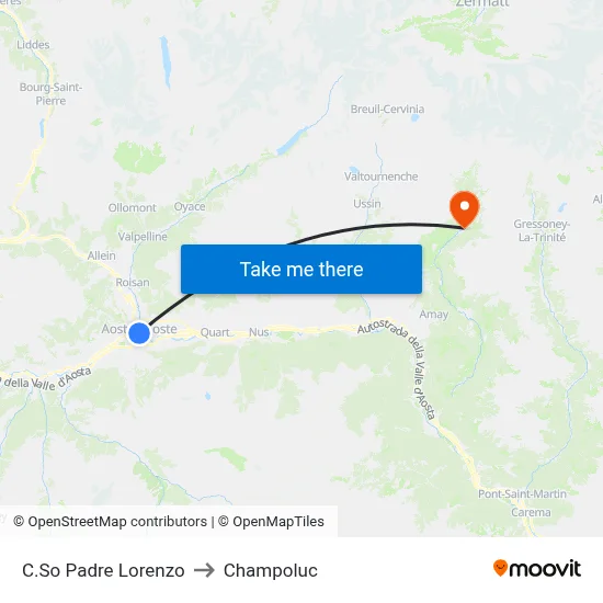 Father Lorenzo Avenue to Champoluc map