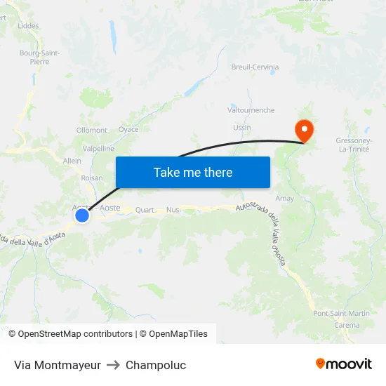 Montmayeur Street to Champoluc map