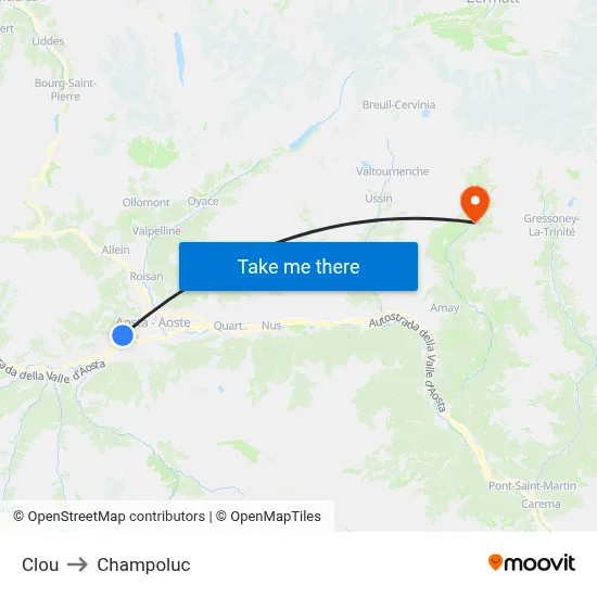 Clou to Champoluc map