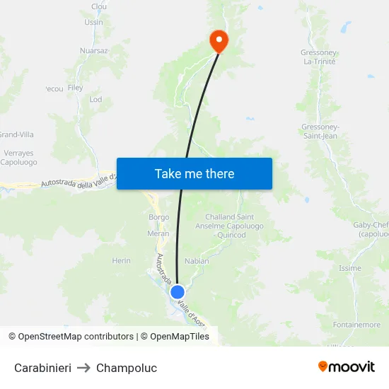 Carabinieri to Champoluc map