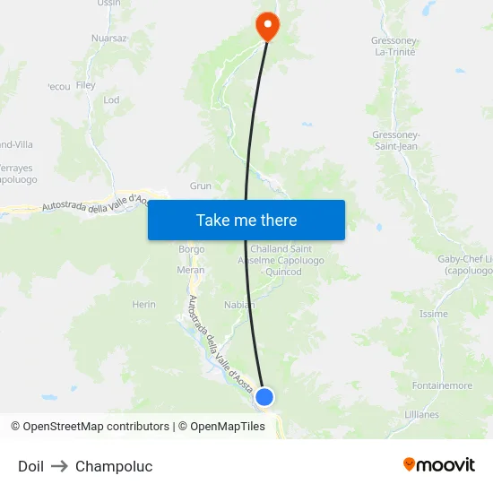 Doil to Champoluc map