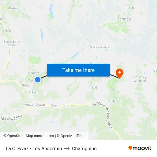 La Cleyvaz - Les Ansermin to Champoluc map