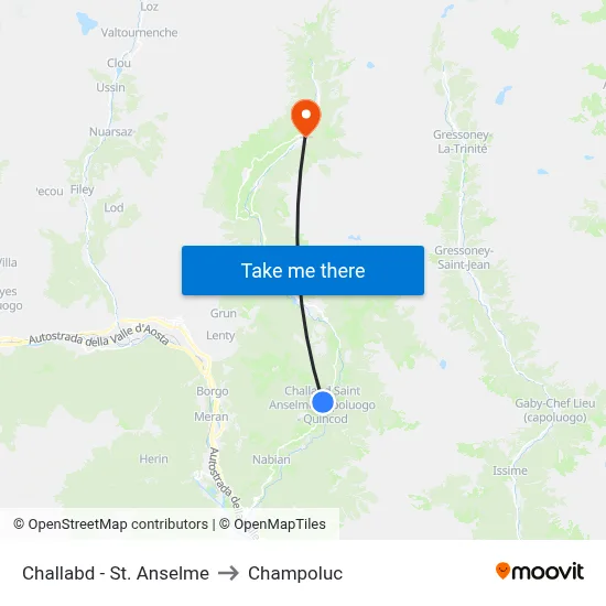 Challabd - St. Anselme to Champoluc map