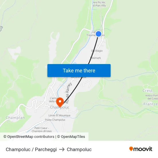Champoluc / Parking to Champoluc map