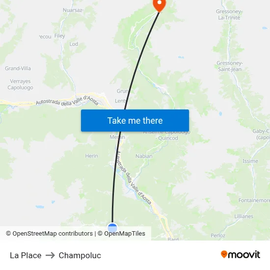 La Place to Champoluc map