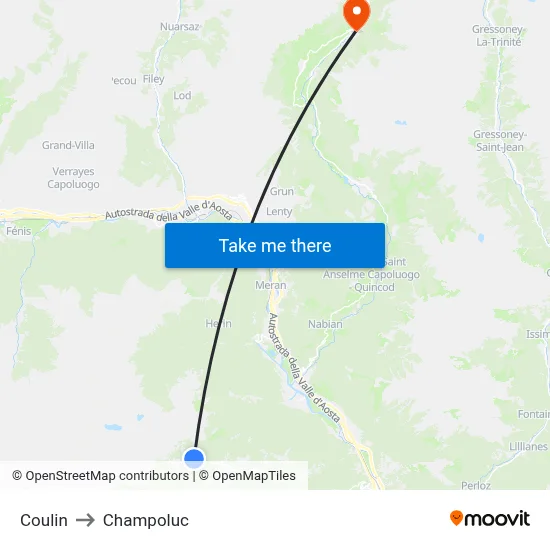 Coulin to Champoluc map