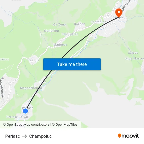 Periasc to Champoluc map