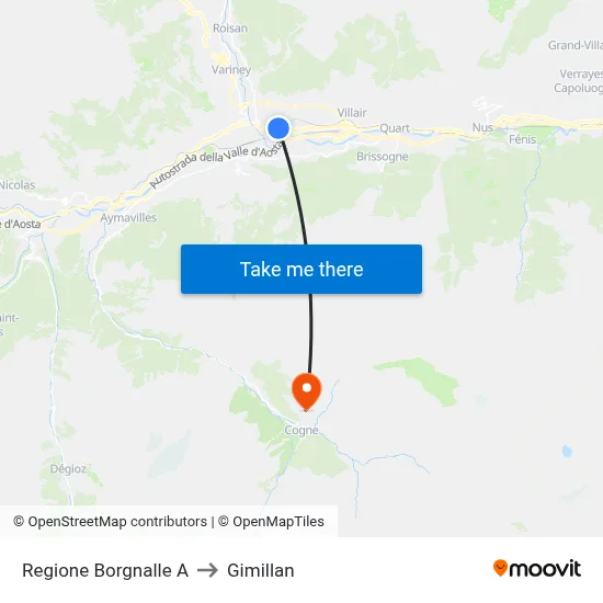 Borgnalle Region A to Gimillan map