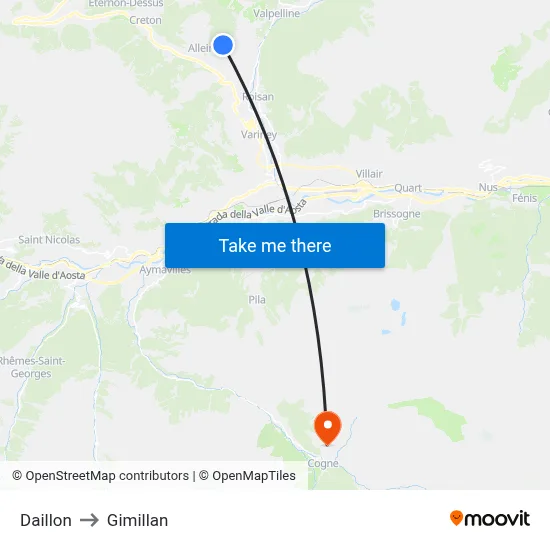 Daillon to Gimillan map