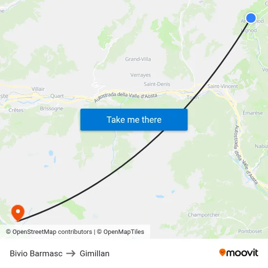 Bivio Barmasc to Gimillan map