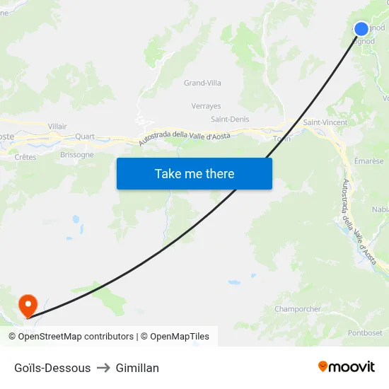 Goïls-Dessous to Gimillan map