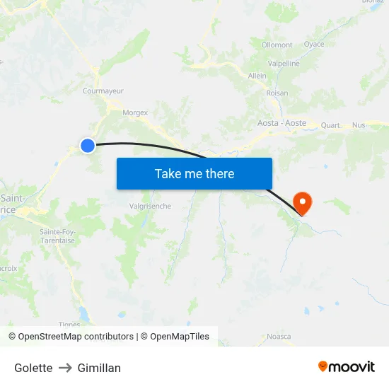 Golette to Gimillan map