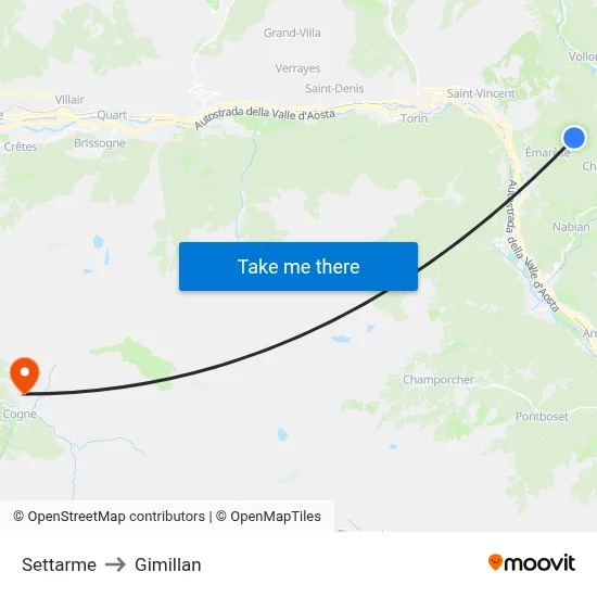 Settarme to Gimillan map