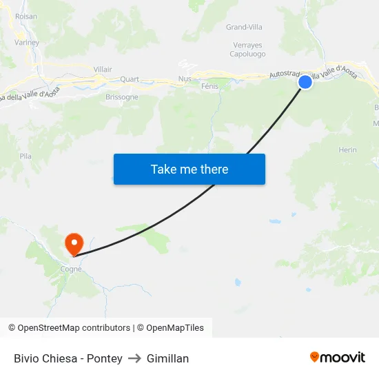 Church Junction - Pontey to Gimillan map