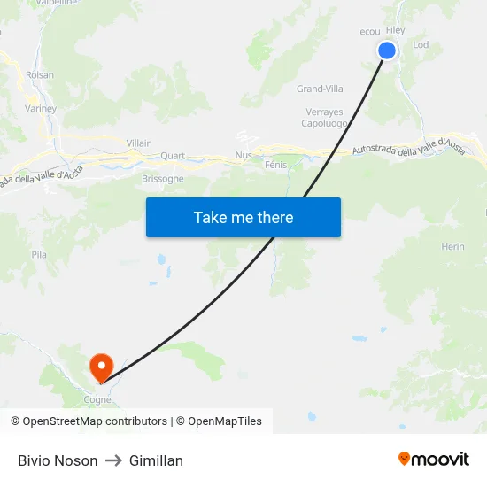 Noson Junction to Gimillan map