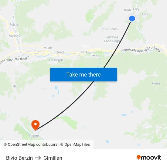 Berzin Junction to Gimillan map