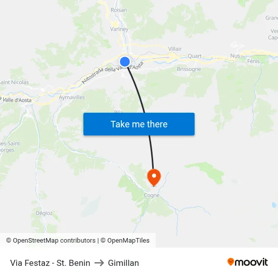 Via Festaz - St. Benin to Gimillan map